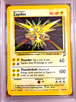 VINTAGE Zapdos Holo Rare #20|PSA NM-MT 8|2000 WOTC Base Set 2|Pokemon TCG|Gen 1 - Image 2