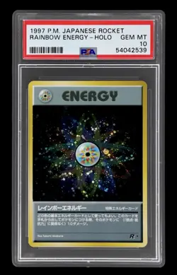 1997 POKEMON JAPANESE ROCKET RAINBOW ENERGY-HOLO PSA 10 - Image 1