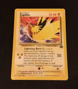 Zapdos 23/Promo Wizards of the Coast 2000 Basic 70 HP 30 Attack Vintage Pokemon - Image 1