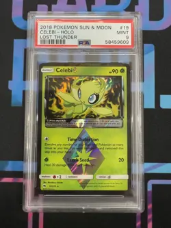 Pokemon Celebi Prism Star Lost Thunder 19/214 PSA 9 - Image 1