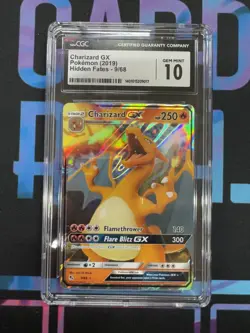 Hidden Fates Pokemon TCG Charizard GX 9/68 CGC 10 - Image 1