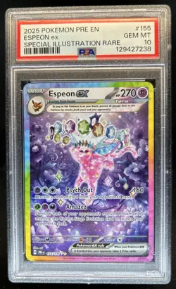 2025 Pokemon Prismatic Evolutions Espeon ex #155/131 PSA 10 GEM MINT - Image 1
