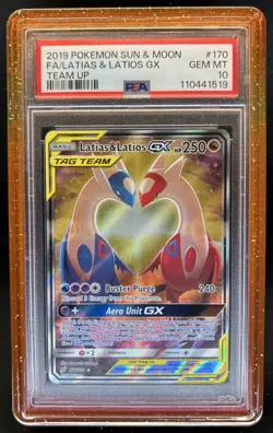 2019 Pokemon SM Team Up Latias Latios Full Art #170/181 PSA 10 GEM MINT - Image 1