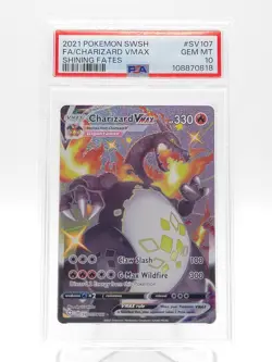 CHARIZARD VMAX 2021 POKEMON SHINING FATES #SV107 FULL ART PSA 10 Q0895 - Image 1