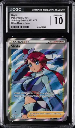 2021 POKEMON SHINING FATES - ULTRA RARE - HOLO #072/072 SKYLA CGC 10 GEM MINT - Image 1