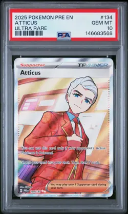2025 POKEMON PRE EN-PRISMATIC EVOLUTIONS ULTRA RARE #134 ATTICUS PSA 10 - Image 1