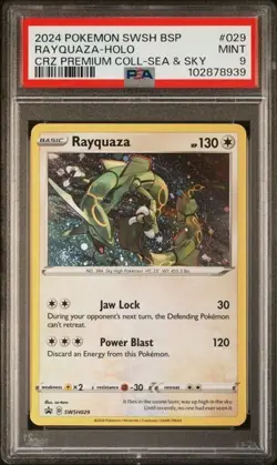 Rayquaza #029 - Pokemon Crown Zenith Sea & Sky Black Star Promo - PSA 9 -Swirl - Image 1