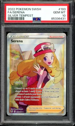 PSA 10 GEM MINT Serena 193/195 Silver Tempest Full Art Ultra Rare 2022 Pokemon - Image 1