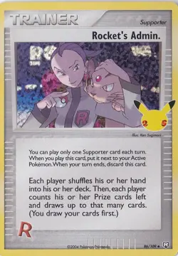 2021 Pokemon Celebrations ROCKET'S ADMIN 86/109 25th Anniversary HOLO New Foil - Image 1