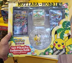 TCG POKEMON INDONESIA PIKACHU BATIK GOLD FOIL SETS FREE SHIPPING!!!! ON HAND! - Image 1