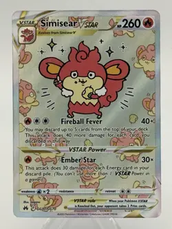 Simisear VSTAR Ultra Rare Crown Zenith Galarian Gallery GG37/GG70 NM Pokemon TCG - Image 1
