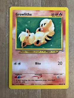 Growlithe 68/105 Common Neo Destiny Unlimited Pokemon MP 2002 Vintage WOTC - Image 1