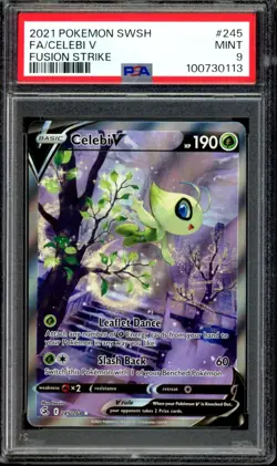 PSA 9 MINT Celebi V 245/264 Alternate Alt Art Fusion Strike 2021 Pokemon - Image 1