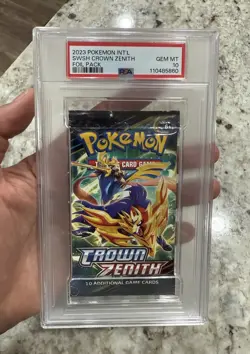 PSA 10 GEM MINT 2023 Pokemon Crown Zenith Foil Pack Authentic Sealed English - Image 1