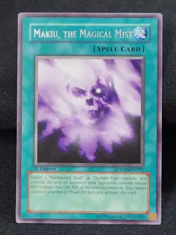 3 x YuGiOh Makiu, the Magical Mist CRMS-EN091 Rare 1st Edition NM - Image 3