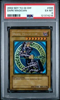 2002 Yu Gi Oh! PSA 6 2002 SDY Dark Magician Holo Foil no. 006 - Image 1