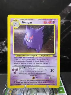 Pokemon TCG Gengar Fossil Holo Card 5/62 Unlimited Rare, HP - Image 1