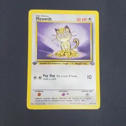 Meowth 56/64 Jungle 1st Edition 1999 Pokemon Card - LP - Image 1