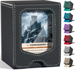 Deck Box for MTG Commander, Magnetic Trading Card Storage Box with Commander Dis - Image 1