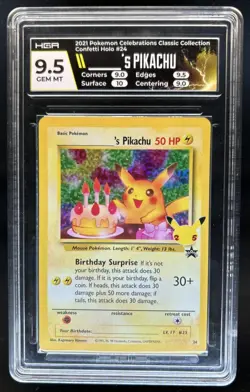 2021 Pokemon SWSH Celebrations Pikachu Classic #24 HGA 9.5 - Image 1