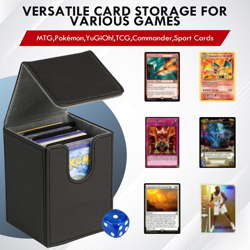 180+ Card Deck Box with Magnetic Closure, PU Leather MTG Commander Deck Case Hol - Image 4