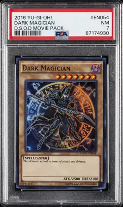 2016 YU-GI-OH! THE DARK SIDE OF DIMENSIONS MOVIE PACK #EN054 DARK MAGICIAN PSA 7 - Image 1