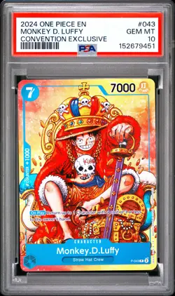 2024 ONE PIECE PROMOS CONVENTION EXCLUSIVE #043 MONKEY D. LUFFY PSA 10 - Image 1