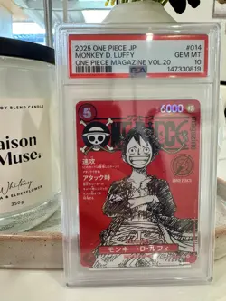 PSA 10 Monkey D Luffy ST21-014 SR Promo Japanese One Piece Magazine Vol.20 Card - Image 1