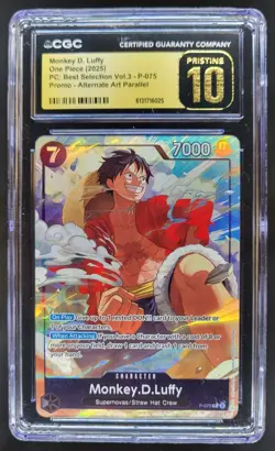 2025 ONE PIECE MONKEY D. LUFFY PROMO ALT ART P-075 CGC 10 PRISTINE U PT - Image 1