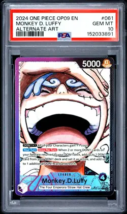 2024 ONE PIECE OP09-EMPERORS IN THE NEW WORLD #061 MONKEY D. LUFFY PSA 10 - Image 1