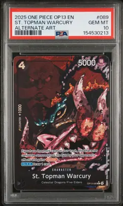 2025 ONE PIECE OP13-CARRYING ON HIS WILL ALTERNATE ART ST. TOPMAN WARCURY PSA 10 - Image 1