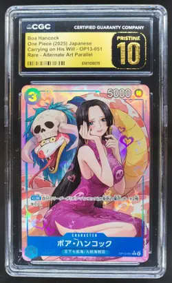 2025 ONE PIECE JP BOA HANCOCK RARE ALT ART OP13-051 CGC 10 PRISTINE C RC7 - Image 1