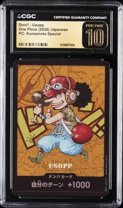 2026 ONE PIECE PC: KUMAMOTO SPECIAL JAPANESE DON!! USOPP CGC 10 PRISTINE - Image 1