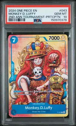 2024 ONE PIECE PROMO 2ND ANNIVERSARY TOURNAMENT MONKEY D. LUFFY PSA 10 - Image 1