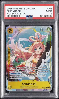 2025 ONE PIECE OP12-LEGACY OF THE MASTER ALTERNATE ART #102 SHIRAHOSHI PSA 9 - Image 1