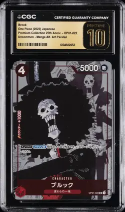 2022 ONE PIECE JPN PREM COLLECTION 25TH ANV MANGA ALT ART BROOK CGC 10 PRISTINE - Image 1
