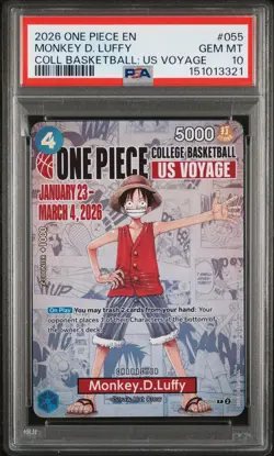 2026 ONE PIECE PROMO COLLEGE BASKETBALL: US VOYAGE MONKEY D. LUFFY PSA 10 - Image 1