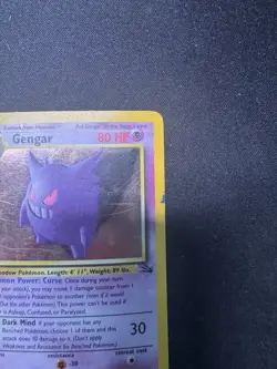 Pokemon Gengar 1st Edition Fossil Holo Rare 5/62 1999 English TCG Card - Image 3