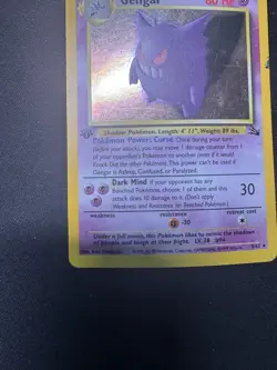 Pokemon Gengar 1st Edition Fossil Holo Rare 5/62 1999 English TCG Card - Image 5