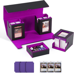 Card Deck Box for MTG with Commander Display, 4-In-1 Removable Card Case with Di - Image 1