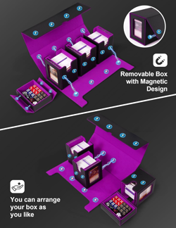Card Deck Box for MTG with Commander Display, 4-In-1 Removable Card Case with Di - Image 3