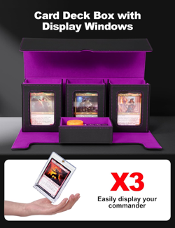 Card Deck Box for MTG with Commander Display, 4-In-1 Removable Card Case with Di - Image 5