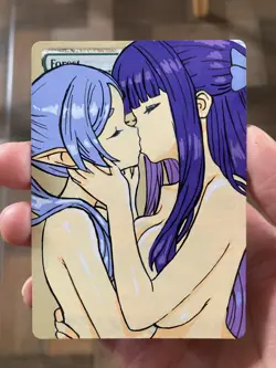 Hand Painted Altered MTG Card Frieren Waifu Original Art Magic Alter - Image 2