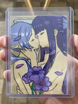 Hand Painted Altered MTG Card Frieren Waifu Original Art Magic Alter - Image 4