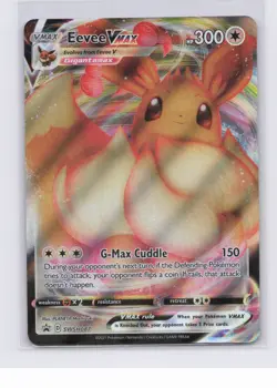 Pokemon Card TCG Eevee VMAX SWSH087 Black Star Promo Full Art Holo Rare NM - Image 1