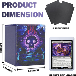 Card Deck Box, Holds 100+ Double-Sleeved Cards,Trading Card Storage Box with 2 D - Image 3