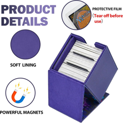 Card Deck Box, Holds 100+ Double-Sleeved Cards,Trading Card Storage Box with 2 D - Image 4