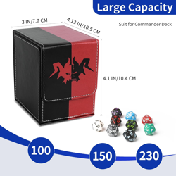 Card Deck Box with 2 Dividers, MTG Commander Deck Box Holds 100+ Double-Sleeved - Image 2
