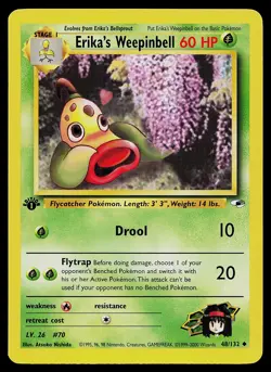 Pokemon Card - Erika's Weepinbell 1st Edition Gym Heroes 48/132 Uncommon - Image 1