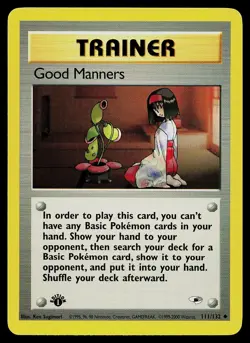 Pokemon Card - Good Manners Gym Heroes 111/132 1st Edition Uncommon - Image 1